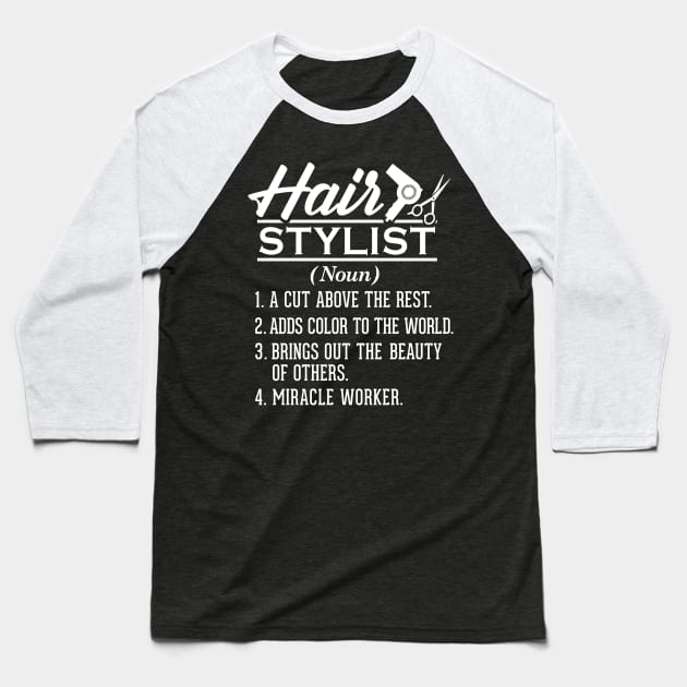 Barber Hairdresser Hairstylist Barbershop Baseball T-Shirt by Pummli